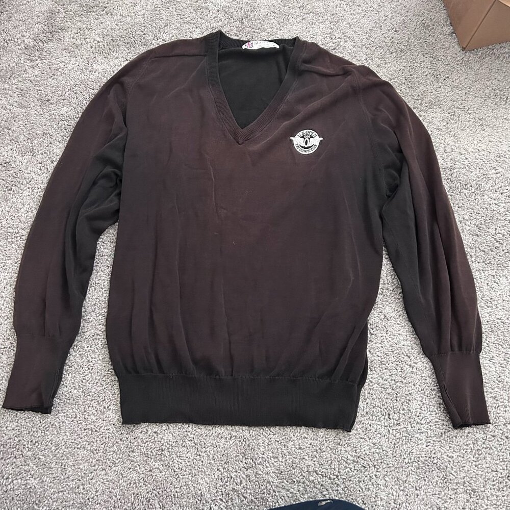 Vintage 1998 Slazenger Sweater US Open Olympic Club XL Brown Pullover Golf